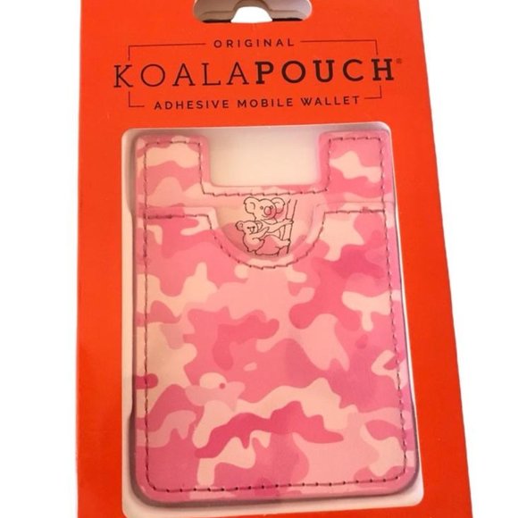 Adhesive Mobile Wallet . KOALA POUCH. Color : Pink.  NEW - Picture 1 of 3